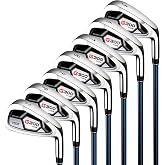 PGM Men&rsquo;s Golf Iron Set for Right Handed with Forgiving Design | Cavity Back Wide Sole Golf Club Iron with Precision Balanced Shaft and Easy Control Grip Includes 5 to 9 PW SW
