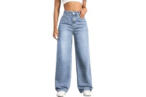 Mars power Straight Leg Jeans for Women,High Waisted Wide Leg Loose Stretchy Boyfriend Denim Pants Baggy Jeans for Women