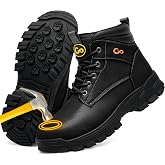 Ablanczoom Steel Toe Boots For Men: Comfortable Safety Industrial Construction Work Boot for Waterproof Slip Resistant Indestructible Puncture Proof Shoes