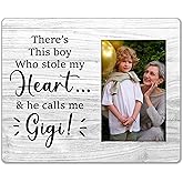 ZYQFN He Calls Me Gigi Picture Frame Fits 4x6 Photo, Gigi Gifts For Grandma, Grandma and Grandson, Mother's Day Birthday Christmas Valentines Day Thanksgiving Day Gifts For Grandma Gigi. (010)