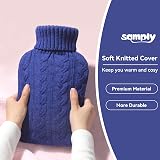 Samply Hot Water Bottle 2L with Knitted Cover Navy Blue view 4