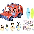 Bluey Heeler Family 4WD Vehicle and 4 Figure Pack, 2.5-3 Inch Figures, 2 Surfboards Accessories and Stickers | Amazon Exclusive