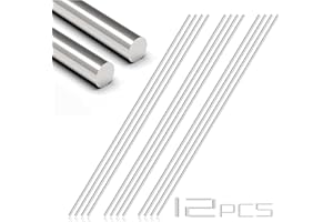 Lyrlidr 12Pcs 1.5mm x 300mm 304 Stainless Steel Round Rod, Metal Shaft, Stainless Steel Smooth Rods for Industry, Metal Working Hobbies and DIY Craft 12Pcs (12, 1.5mm * 300mm)