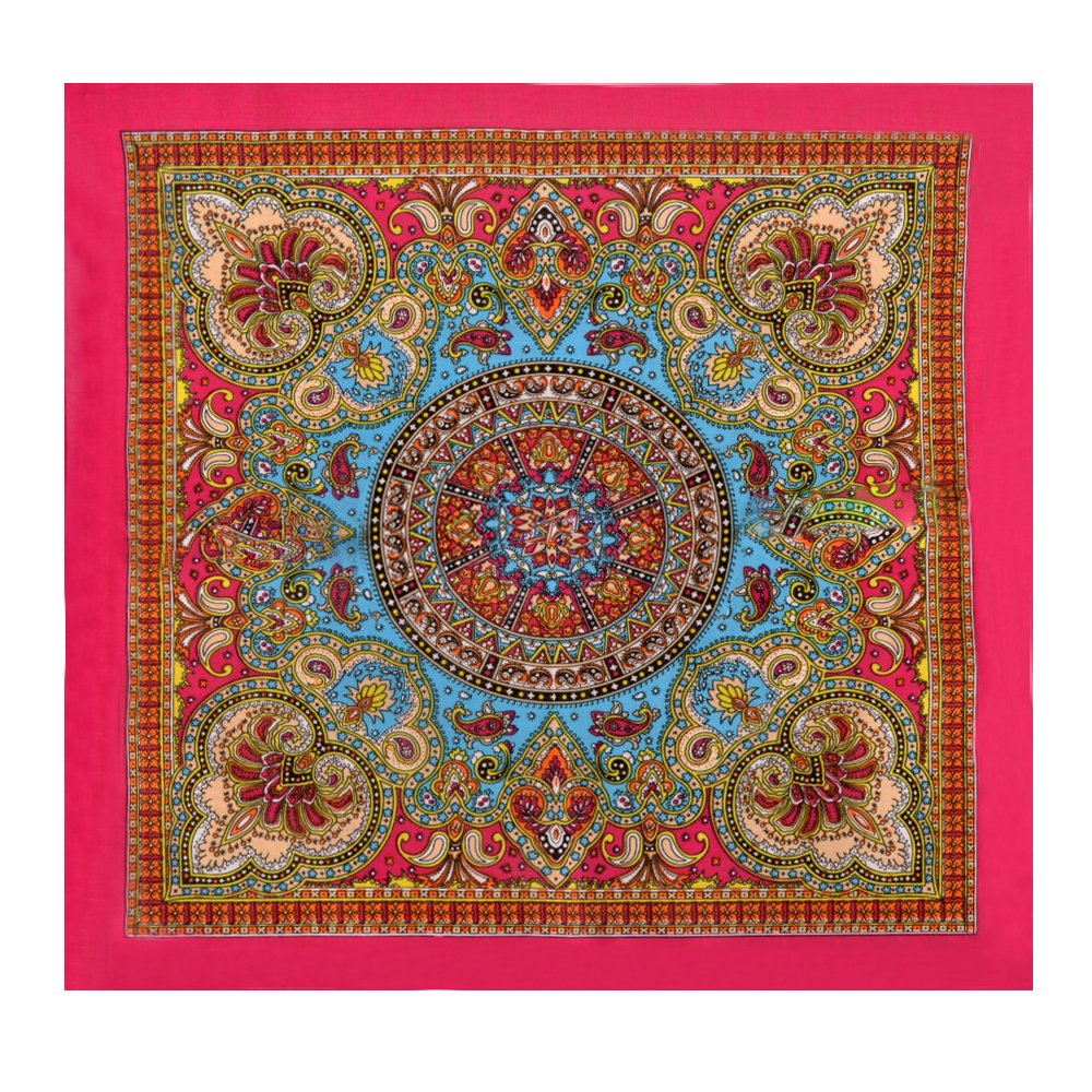 6 Pack 100% Cotton Bandanas Cute Square Handkerchiefs,A