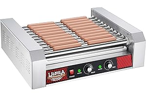 GREAT NORTHERN POPCORN COMPANY Great Northern Popcorn, 876071RCM, Hot Dog Grill with 11 Stainless Steel Rollers for 30 Hot Dogs or Sausages, Gray