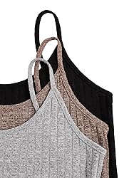 GORGLITTER Women's 3 Sets Ribbed Pajamas Set