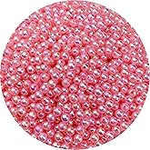 1000pcs Pearl Beads for Crafts 6mm AB Colors Round Loose Pearl Beads for Necklaces Bracelets Earrings Jewelry Making Home Decoration(Light Pink AB)