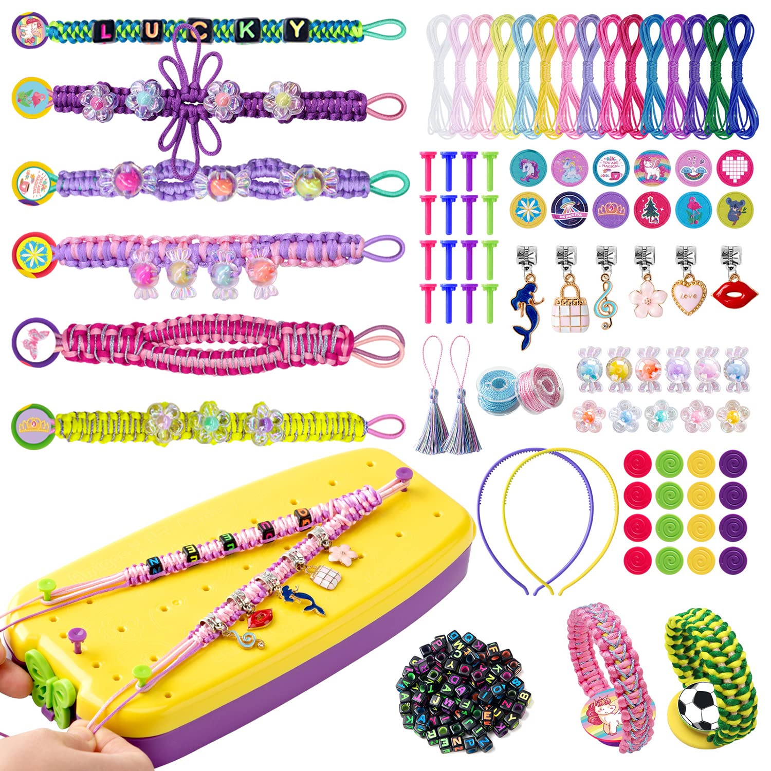 Mactoou 292PCS Friendship Bracelet Making Kit, Girls Presents Ages 7 8 9 10 11 12 Year Old, Arts and Crafts for Kids Ages 8-12, DIY Jewellery Making Kits Birthday Present for Teen Girls