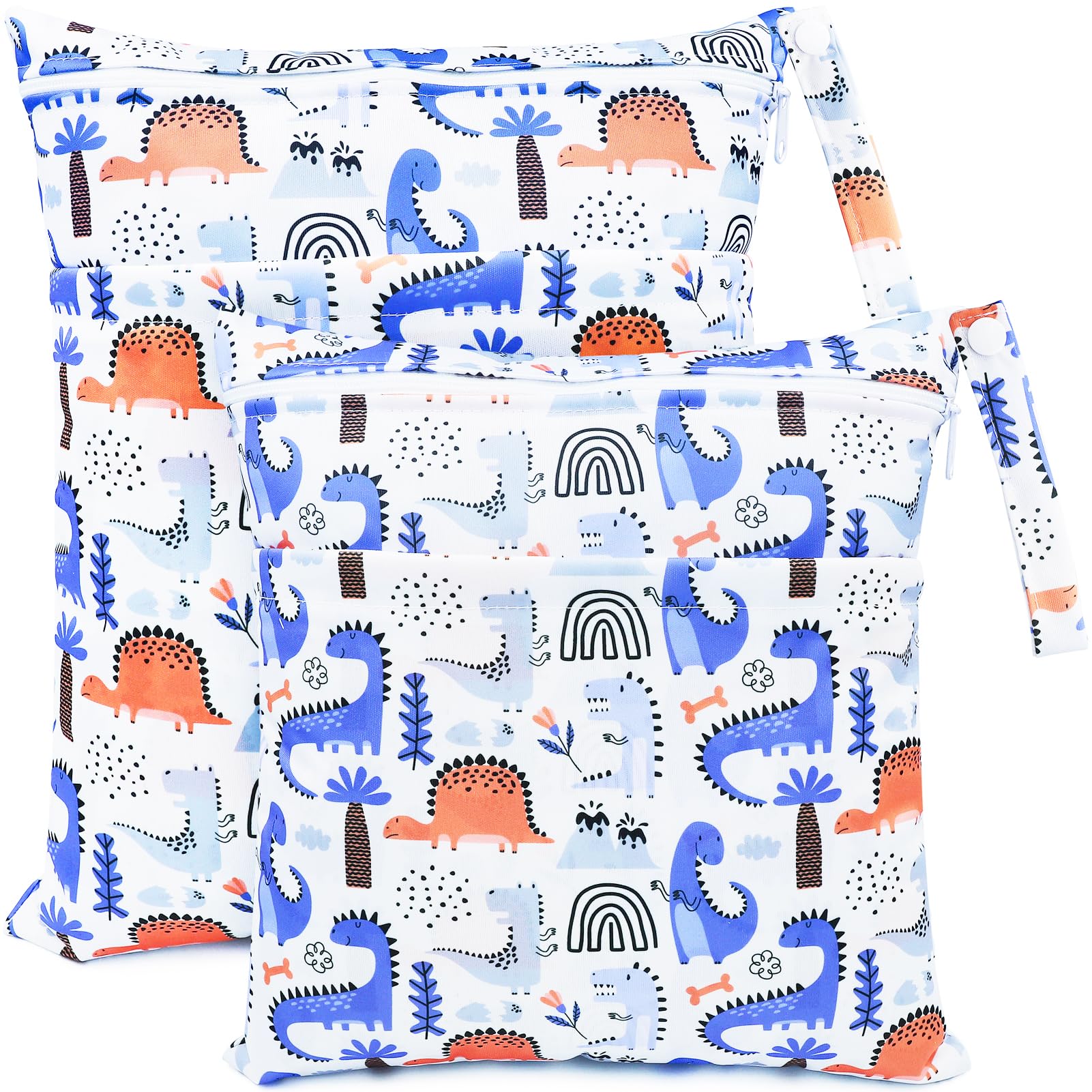 CHEESANHERR Cloth Nappy Bags，2 Pcs Wet Bags, Wet Dry Bags for Cloth Diapers, Changing Bag Storage Bag Organizer with Double Zipper Waterproof Washable Reusable for Daycare Travel Beach (Yellow)