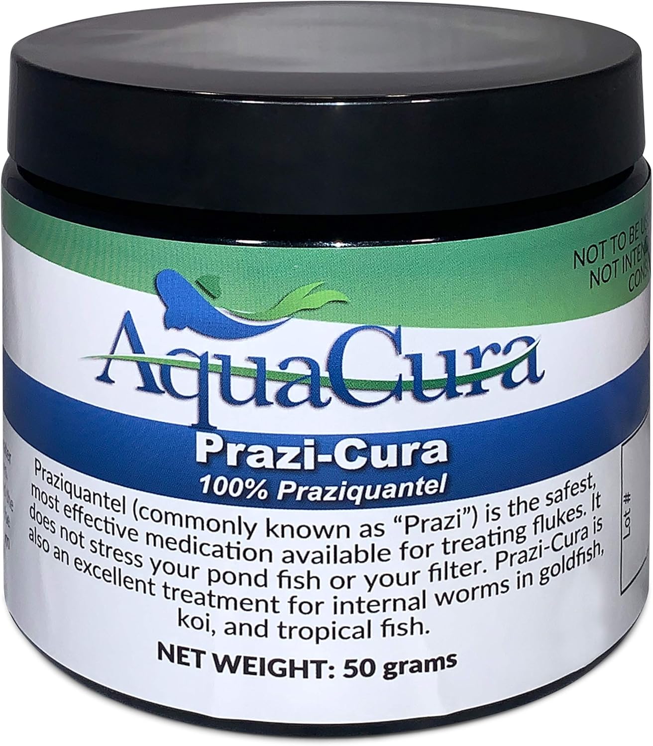 AquaCura Praziquantel Fish Medicine – 50 grams - Ultra-Efficient Fish Flukes Treatment Powder for Gold, Koi & Tropical Fish - Pond Water Conditioner for Freshwater & Saltwater - No Added Antibiotic
