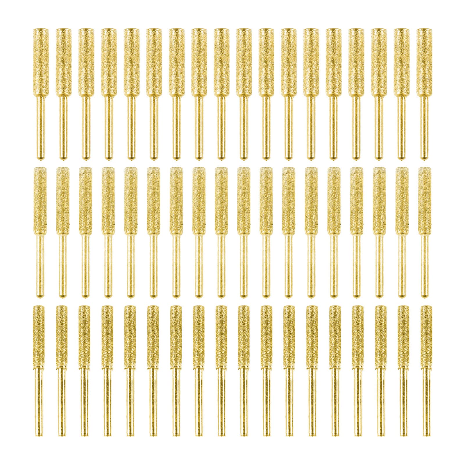 54pcs Diamond Chainsaw Sharpener, Burr Grinding Stone File Sharpening Tool Polishing Grinding Tool Kit for Chainsaw Grinder or Other Rotating Tool (5/32'', 3/16'', 7/32'')