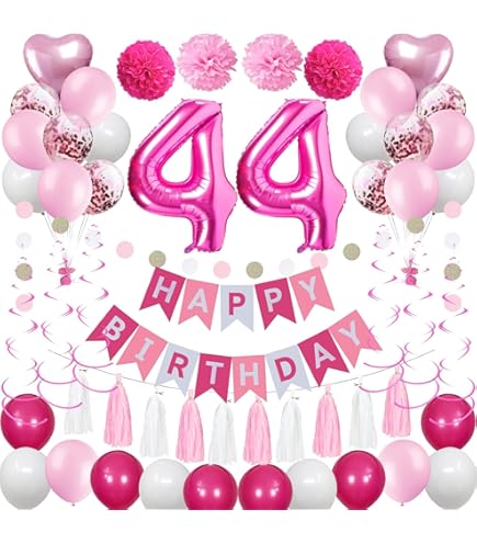 thumbnail image 2 of Birthday Decoration Pack Of 44 Balloons, Birthday Banner, Cake Decoration, Cupcake Topper, Party Decoration, Children's Birthday Party 2 of 9