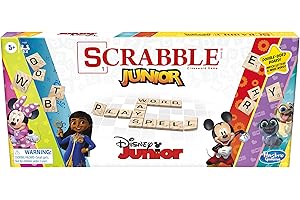 Hasbro Scrabble Junior: Disney Junior Edition Board Game, Double -Sided Game Board, Matching and Word Game for Kids Ages 5 an