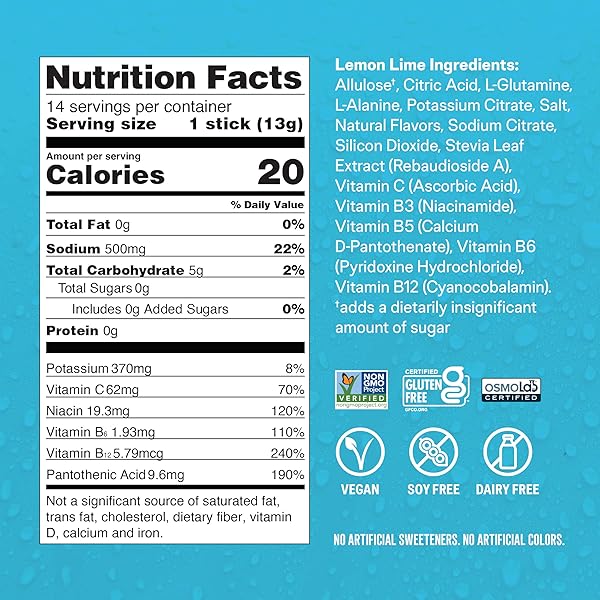 LIQUID I.V. HYDRATION MULTIPLIER SUGAR-FREE – LEMON LIME | ELECTROLYTE POWDER DRINK MIX | 1 PACK (14 SERVINGS)