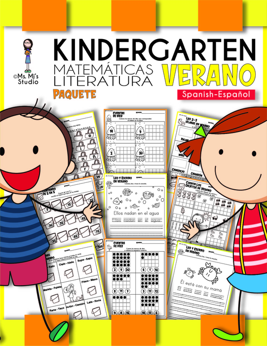 Download Math Literacy Kindergarten Bundle Worksheets In Spanish