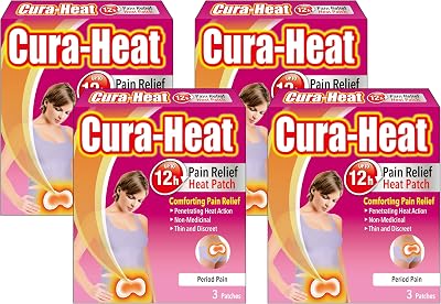 Cura-heat Period Pain Heat Patch 3 Count Pack of 4 White Brand Cura-heat