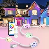 100ft Permanent Outdoor Lights, RGB+IC IP67 Waterproof Smart LED Lights with App/Remote for Daily, Christmas, New Year, Halloween, Holiday, Party Decor, Valentine's Day Christmas Lights Outdoor