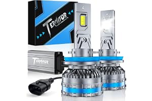 Termitor H11 Light Bulbs, 110,000LM 6500K Cool White H8 H9 Bulbs, 120W Plug & Play Automotive Lighting Bulbs, 1:1 Mini Size,