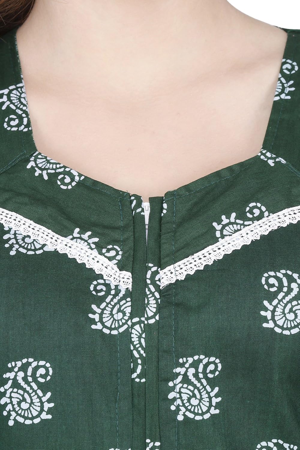 secret wish women's cotton nighty, nightdress (free size)