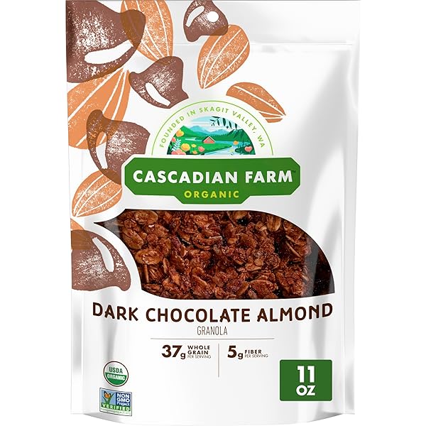 CASCADIAN FARM ORGANIC GRANOLA, DARK CHOCOLATE ALMOND CEREAL,...