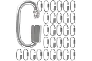 ZOENHOU 30 Pack M4 1/8 Inch Quick Link,500 Lbs Stainless Steel Threaded Chain Connector Heavy Duty D Shape Locking Repair Link for DIY Accessories