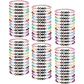 Huquary 72 Pcs WWJD Bracelets Jesus You Christian Bracelets Bulk, Beaded Friendship Bracelet for Women Men Colorful Religious Bracelets Inspirational Reminder Jewelry Gift