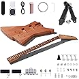 Leo Jaymz DIY Electric Bass Guitar Kits - Mahogany Body, Roasted Maple Neck and Laurel Wood Fingerboard - Fully Components Included