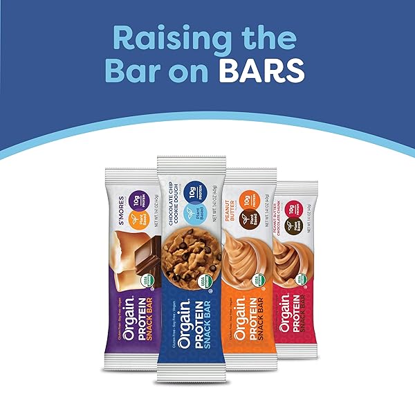 ORGAIN ORGANIC PLANT BASED PROTEIN BAR, CHOCOLATE CHIP COOKIE DOUGH 12 CT