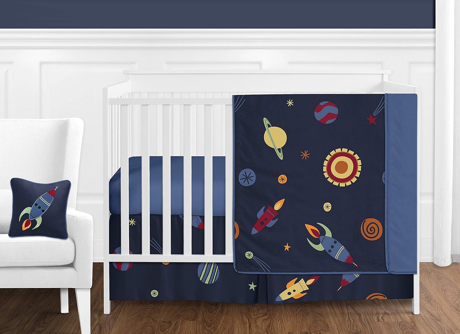 rocket ship crib bedding