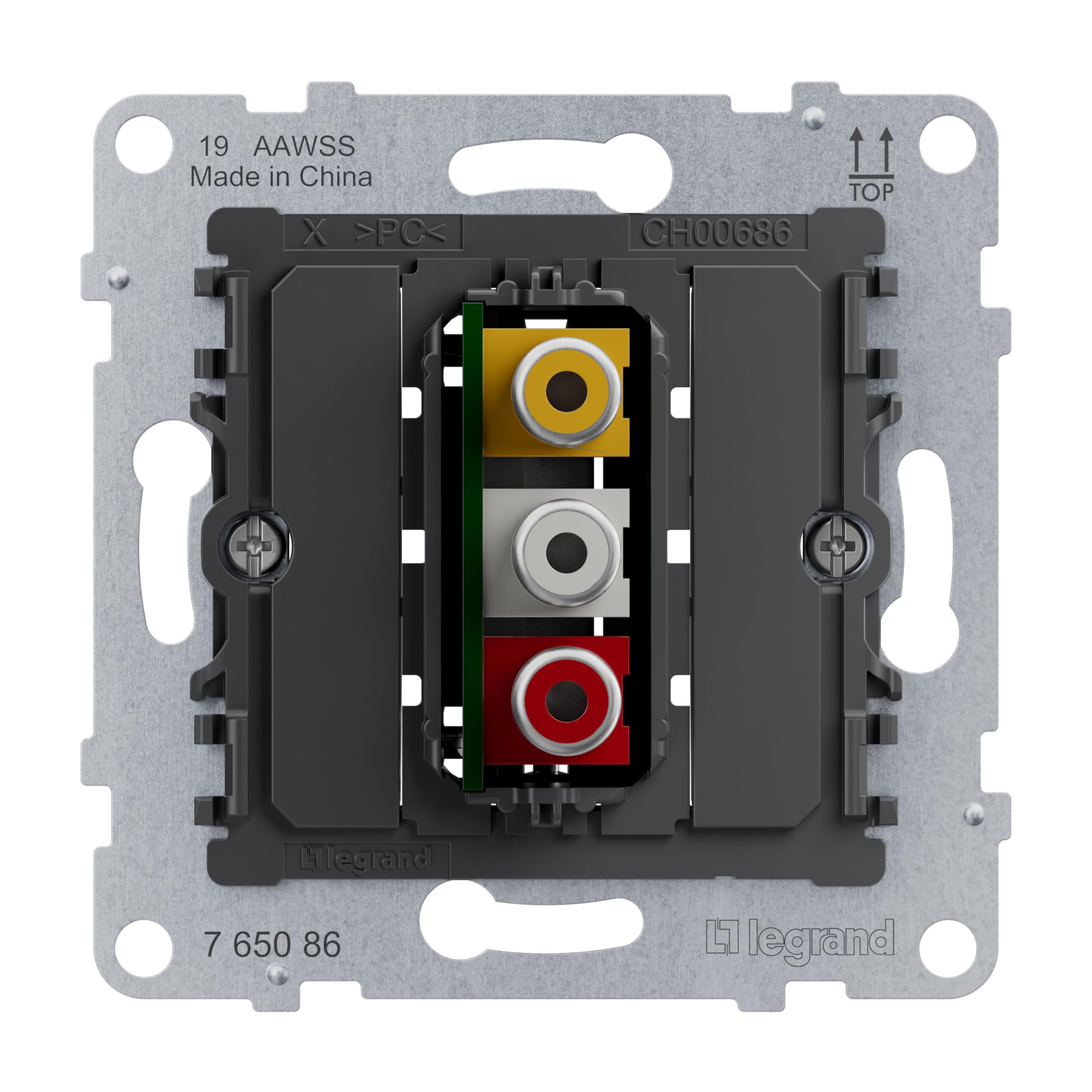 LEGRAND, SEANO RCA RCA Connection Socket, Insert, 3-Way, Screw Terminal Connection: 0.5 mm², 765086