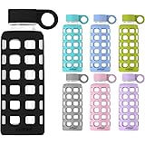 purifyou Premium Glass Water Bottle with Silicone Sleeve and Stainless Steel Lid, 12 / 22 / 32 oz