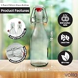 Volila 250ml Glass Bottles with Swing Tops – 6 Pack for Homebrewing view 2