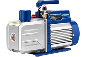 VIVOHOME 1 HP 9.6 CFM 2 Stage HVAC Vacuum Pump for R134a R12 R22 R502 R410a Systems, Auto AC Vacuum Pump for Automotive Air Conditioner Refrigeration Maintenance with 2 Oil Bottles