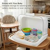 HEMOTON Baby Bottle Storage Box Drying Rack with Anti-dust Cover 33x28.5x21cm view 3