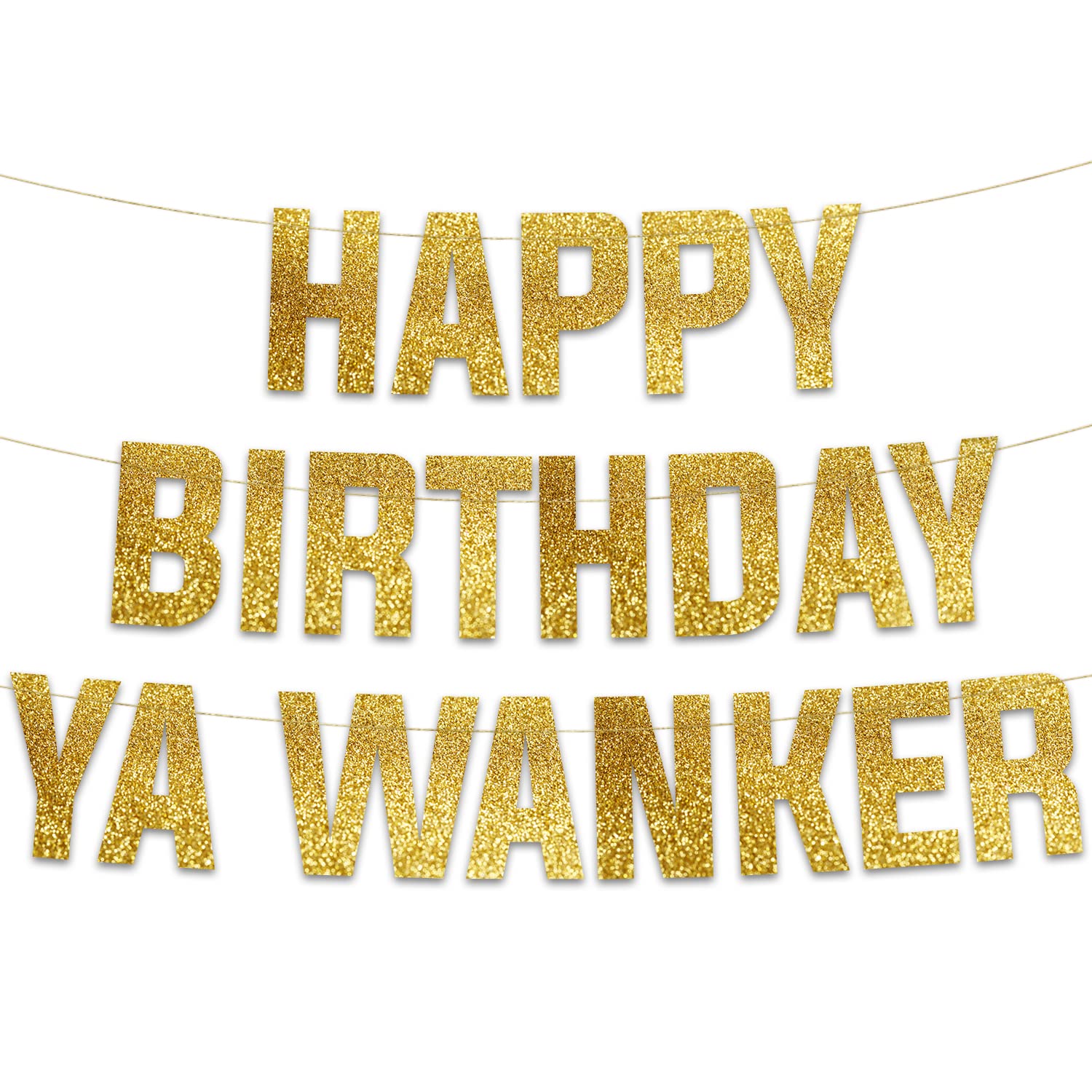 Funny Birthday Gold Glitter Banner – Birthday Party Supplies, Ideas, Gifts and Decorations