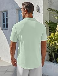 COOFANDY Men's Henley Short Sleeve Summer Beach