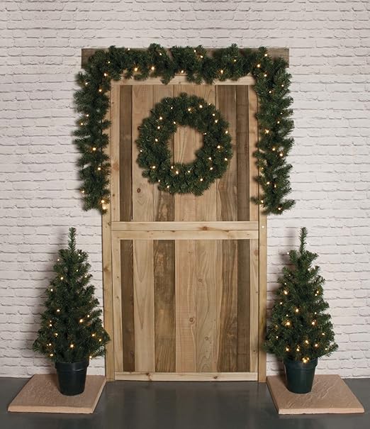4 Piece Prelit Christmas Door Decoration Set Consists Of 2 Trees, A