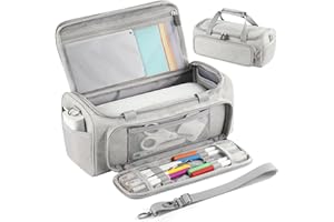 BBIQI Carrying Case for Cricut Joy Xtra, for Cricut Joy Xtra accessories Cricut Tools Sewing Machine Carrying Case, for sewing machine bag and Travel Carry Store Various Supplies (Grey)
