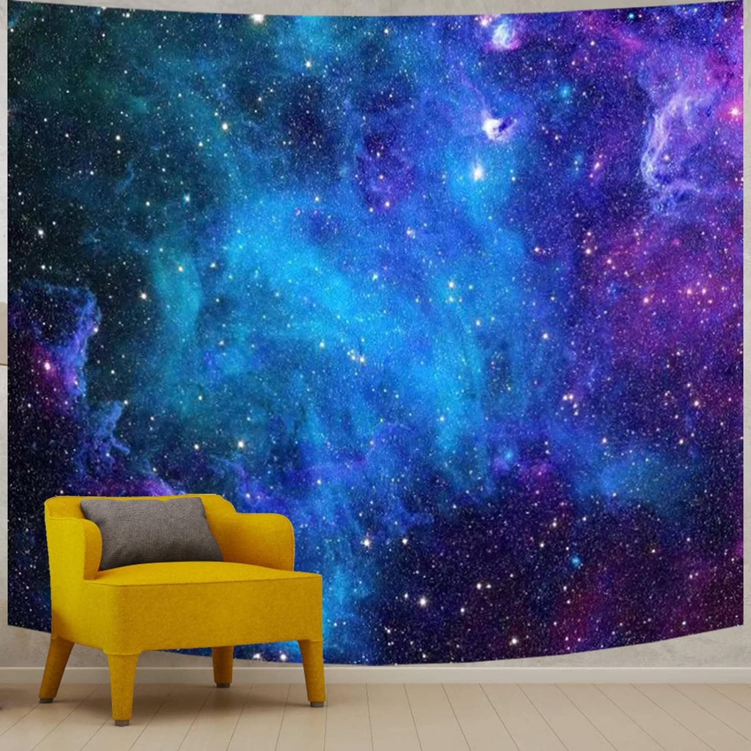 Tapestries - Apdidl Extra Large Galaxy Space Tapestry for Bedroom Aesthetic 118'' X 98'' Blue Starry Sky Stars Universe Tapestry Mysterious Nebula Wall Hanging Backdrop Decor for Bedroom Living Room