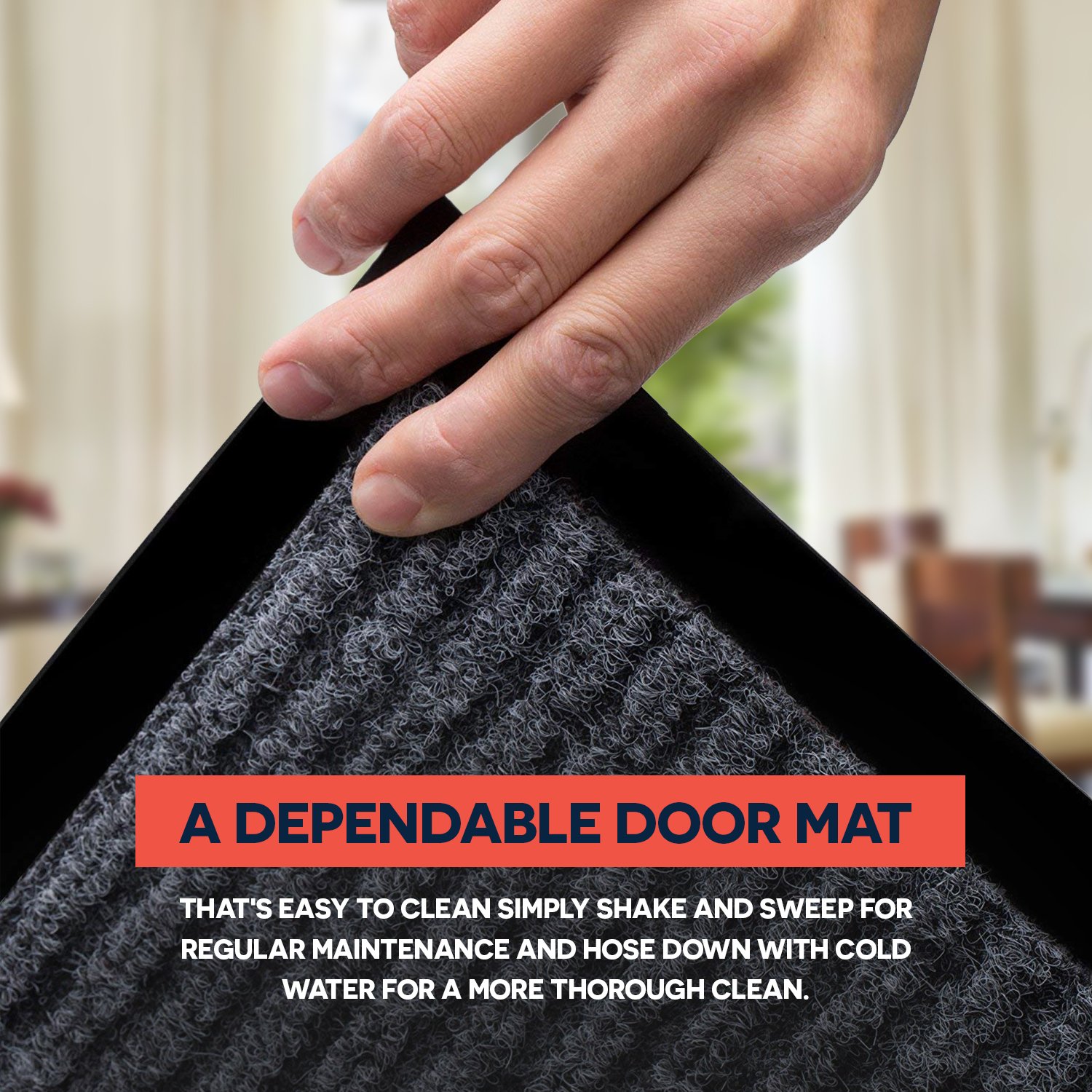 2Pack Indoor Outdoor Floor Mats for Entryway, 17" x 29.5" Outdoor