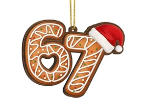 67 Meme Funny Christmas Ornaments 2025, 6 7 Ornament, Gingerbread Ornaments for Christmas Tree, Funny Ornament for Exchange, Stocking Stuffers, Gag Gifts, 67 Gifts for Kids, Teens, Teen Girls, Boys