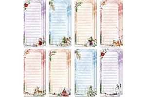 Meanplan 16 Pack Magnetic Notepad for Refrigerator to Do List Grocery List Shopping List Pads Seamless Fruit Flower Design for Party Use Listing Memo Notepad(Lovely Style)