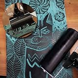 LAMXD 4-Inch Rubber Brayer Roller & Plastic Stamp Pressure Plate view 2
