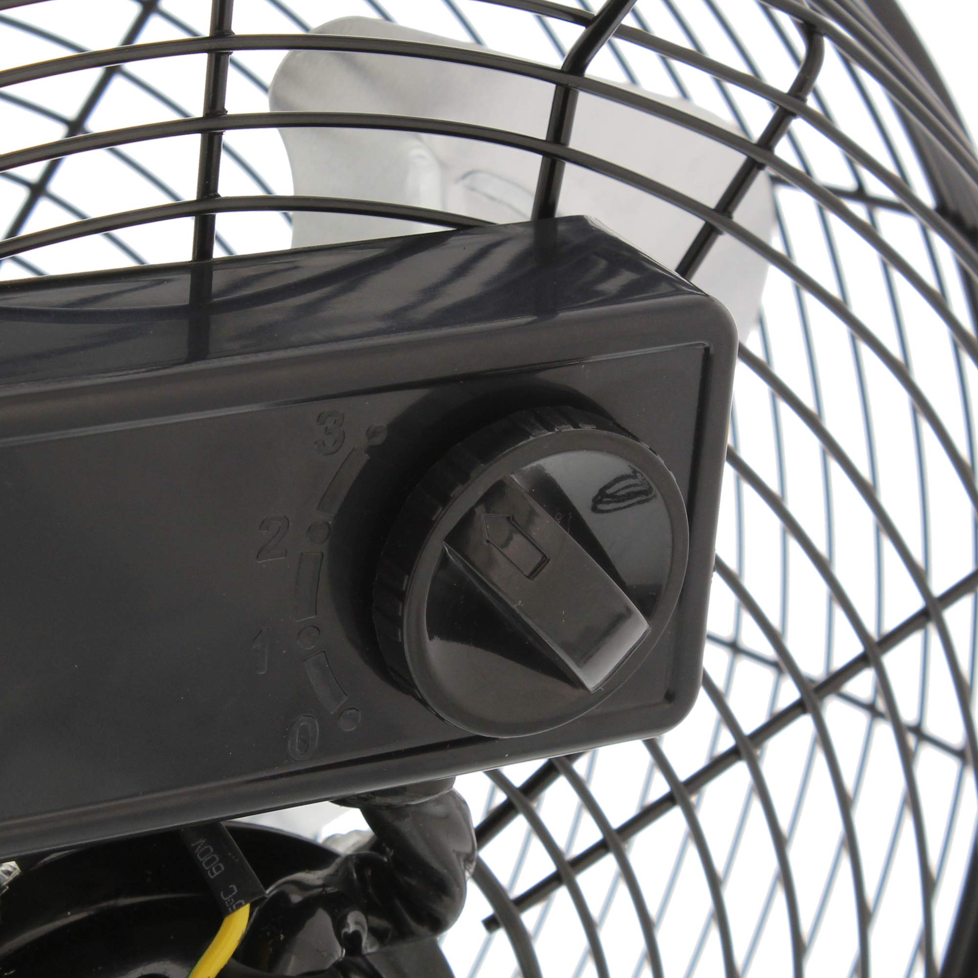 Comfort Zone 12 inch Cradle Fan, 3 Speed Floor or Table Fan with180 Degree Tilt, Metal Construction and Aluminum Blades, Carry Handle, Rubber Feet, Ideal for Bedroom, Workshop, or Garage, Black