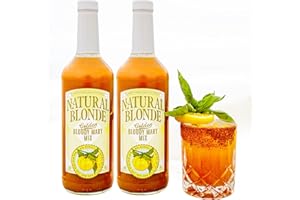 NATURAL BLONDE BLOODY MARY MIX Natural Blonde Golden Bloody Mary Mix - All-Natural Cocktail Mixer with Hand-Picked Golden Tomatoes - Low Sodium, Low Calorie, Gluten Free - 50 Fl Oz (2 Pack)