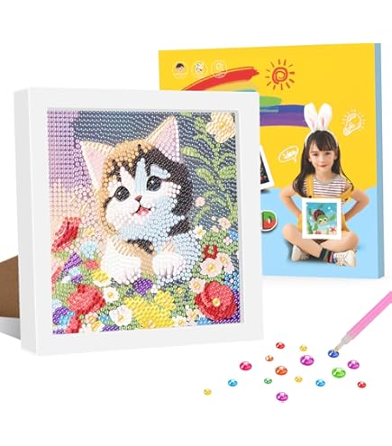 KEYRANKE Lot De 4 Kits De Peinture Diamant 5D Pour Enfants Et Adultes Avec Chat, Paresseux, Dragon, Loisirs Créatifs Pour Débutants, Cadeau De Noël 30 X 30 Cm