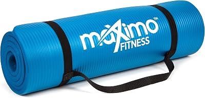 Maximo Fitness Exercise Mat 183cm x 60cm 12mm Thick Blue Non Slip
