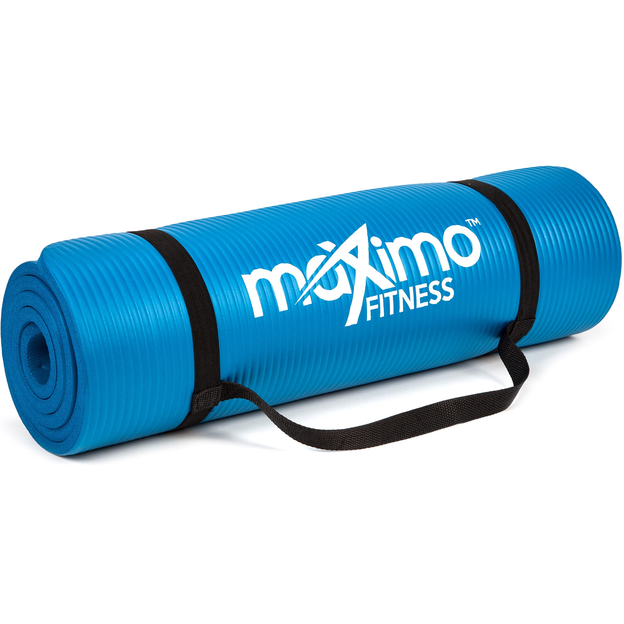 Maximo Exercise Mat -183cm x 60cm Extra Thick Yoga Mats for Men, Women, Home Gym Accessories for Pilates, Sit Ups, Stretching, (Blue, 12mm Thick)