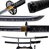 Dejiang Katana Real Samurai Sword, Handmade Japanese Swords Full Tang 1060 1090 T10 Carbon Steel, for Training, Collecting, Dojo, Lovers of Japanese Culture etc.