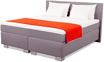 Amazon De Charlottes Mobelkaufhaus Boxspringbett Rom Ii 140x200 Cm Grau Hellgrau Hartegrad H2 H3